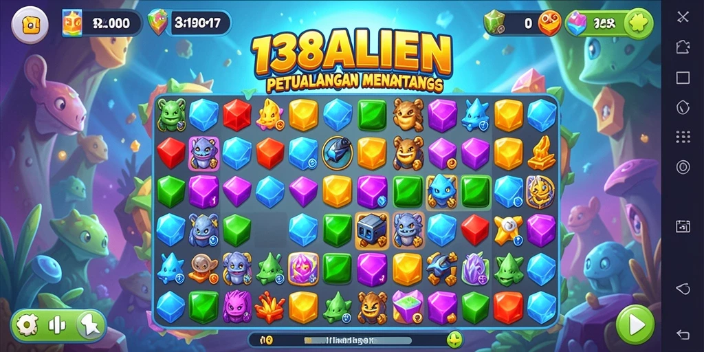 Tampilan gameplay dari 138ALIEN penuh warna dan penuh tantangan.