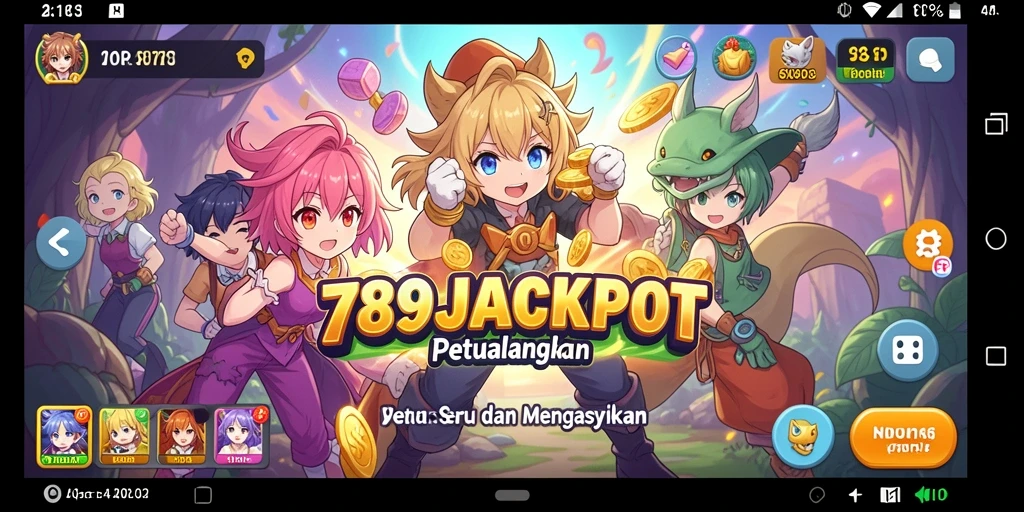 Gameplay 789JACKPOT menampilkan pertarungan karakter Anime yang seru.