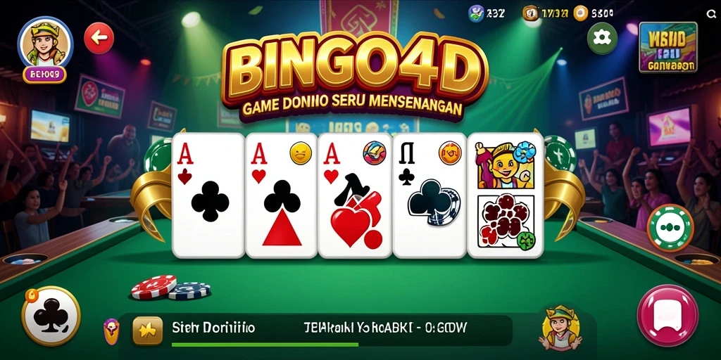Tampilan menarik saat bermain BINGO4D dengan tema Domino.