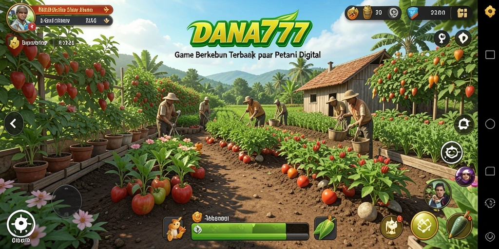 Tampilan fotografi dalam game DANA777 menunjukkan pengalaman bertani yang kaya.