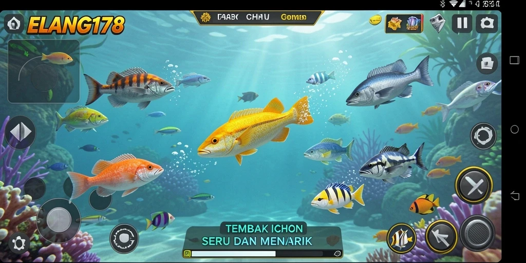 Tampilan seru gameplay ELANG178 saat menembak ikan.
