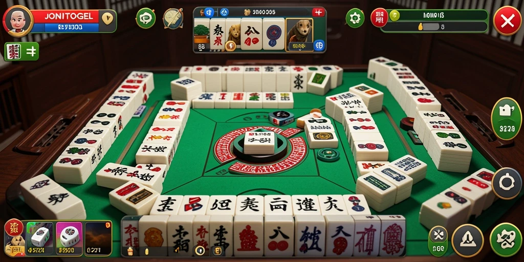 Tampilan gameplay Mahjong yang menakjubkan di JONITOGEL.