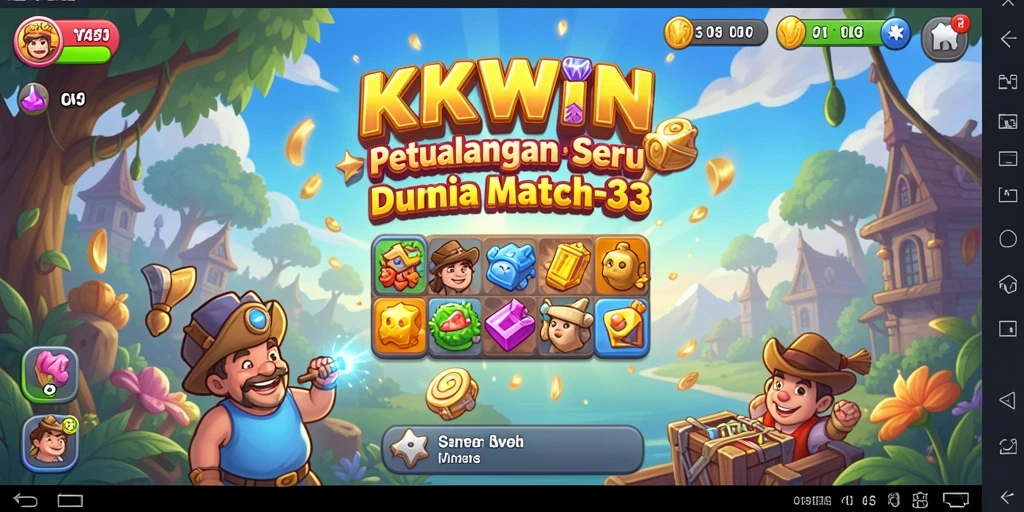 Screenshot KKWIN menunjukkan gameplay seru di dunia match-3.