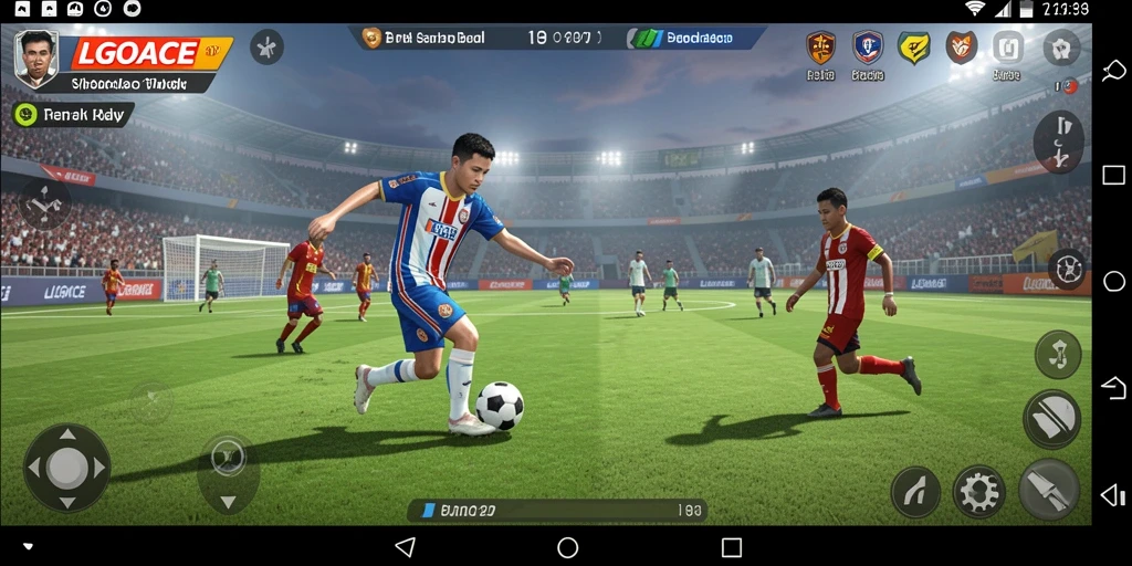 Tampilan gameplay LGOACE yang mengesankan saat pertandingan sepak bola.