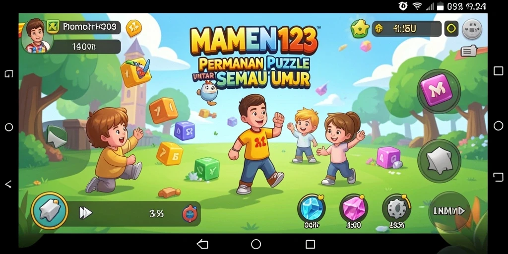Tangkapan layar utama MAMEN123 menunjukkan gameplay yang penuh tantangan.