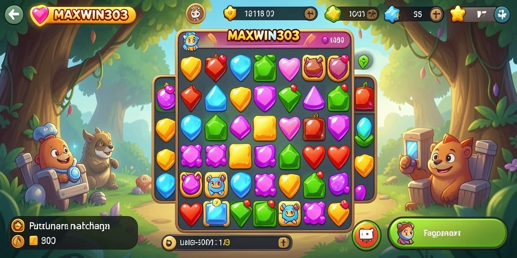 Screenshot gameplay <strong>MAXWIN303</strong> menunjukkan aksi mencocokkan yang mendebarkan.