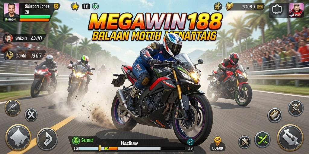 Gameplay MEGAWIN188 yang seru di lintasan balapan.