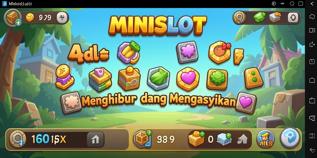 Tampilan gameplay MINISLOT yang menarik dan penuh warna.