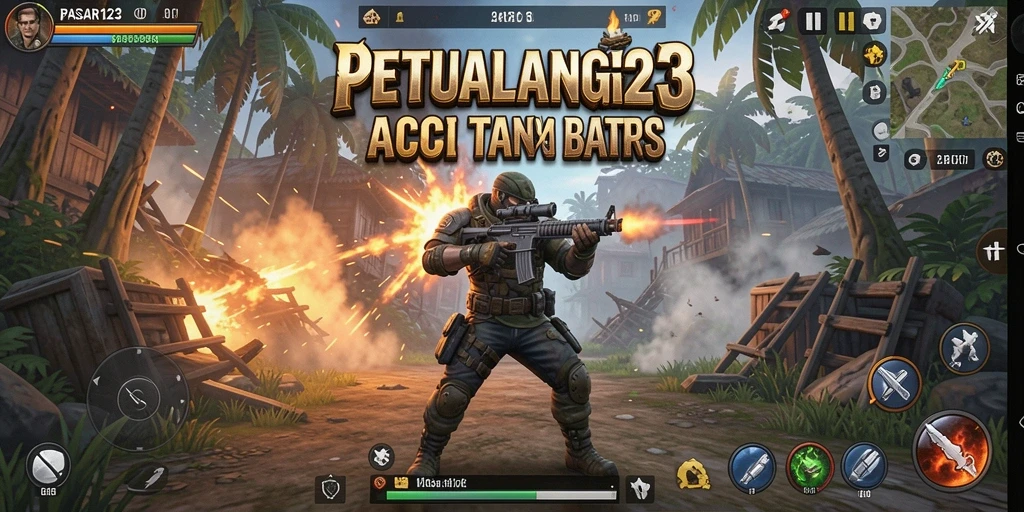 Screenshot utama menampilkan aksi mendebarkan dari gameplay PASAR123.