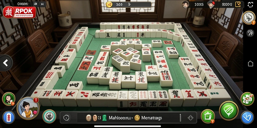 Screenshot RPOK menampilkan gameplay Mahjong yang menarik dan menantang.
