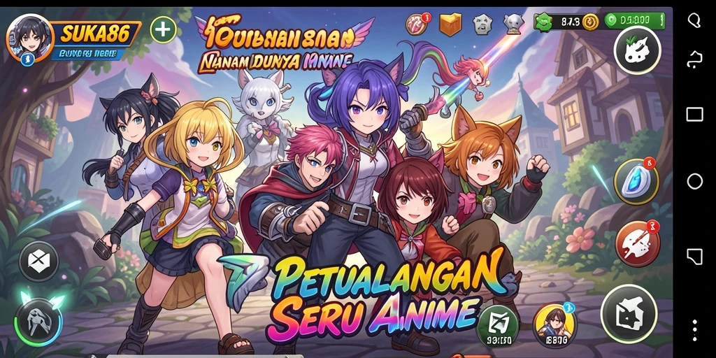 Screenshot gameplay SUKA86 menampilkan karakter anime yang menakjubkan dalam pertarungan.