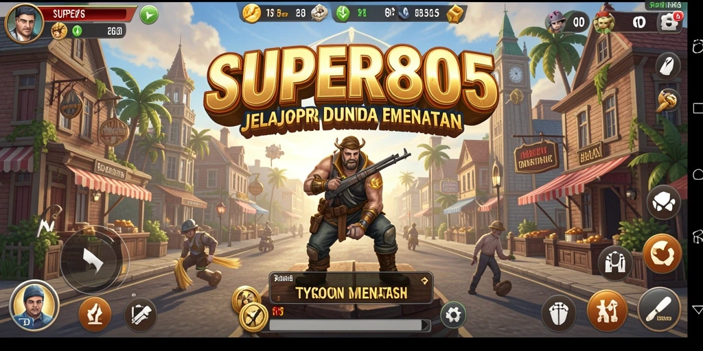 Tampilan gameplay SUPER805 menampilkan aksi seru dan strategi cerdas dalam dunia Tycoon.