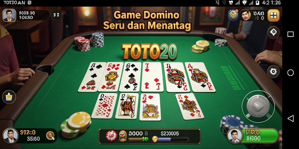 Tampilan gameplay seru dari TOTO20 yang menampilkan aksi domino.