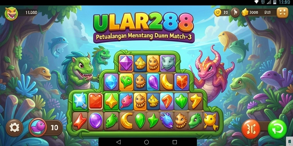 Gameplay menawan ULAR288 yang penuh warna dan tantangan Match-3.