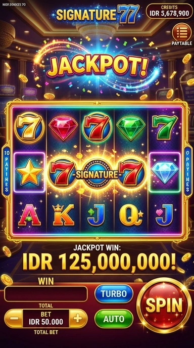 Tampilan antarmuka pengguna dari aplikasi signature77.